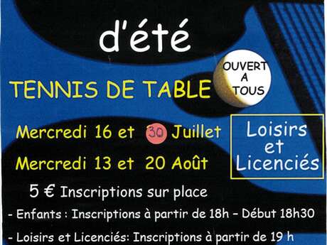 Tournois d'été de tennis de table