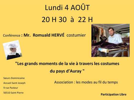 Conférence " Les grands moments de la vie à travers les costumes du pays d'Auray "