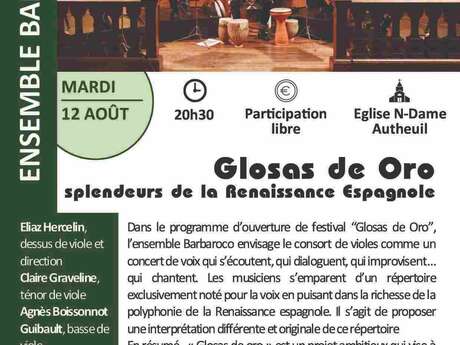 P'tit festival d'Autheuil Concert Ensemble Barbaroco