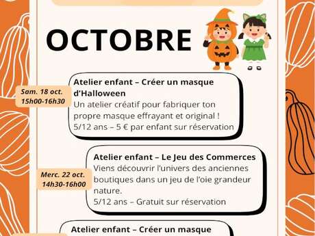 Ateliers créatifs masques d'Halloween Ateliers créatifs masques d'Halloween