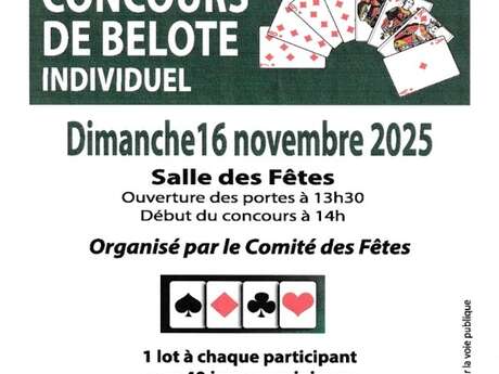 Concours de belote individuel Concours de belote individuel