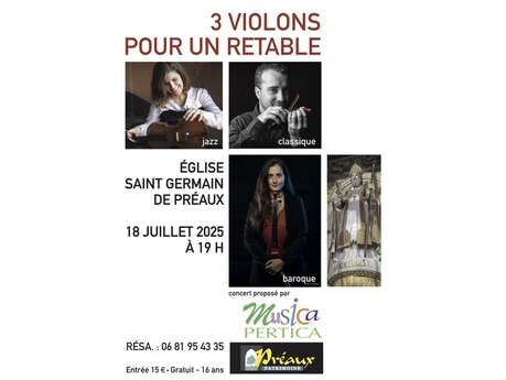 3 violons pour un retable - Concert