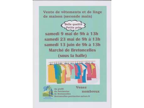 Vente de vêtements et linge de maison seconde main