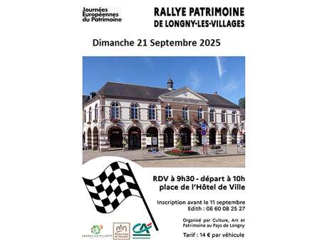JEP : Rallye patrimoine de Longny-les-Villages JEP : Rallye patrimoine de Longny-les-Villages