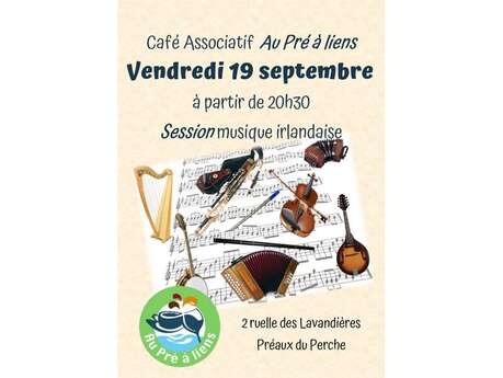 Session musique irlandaise au café associatif "Au Pré à liens"