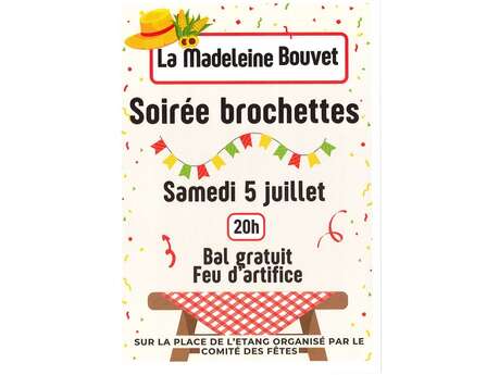 Soirée brochettes, bal et feu d'artifice