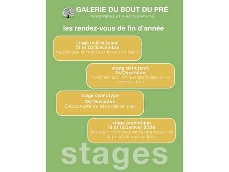 Les rendez-vous de fin d'année à la Galerie du bout du Pré