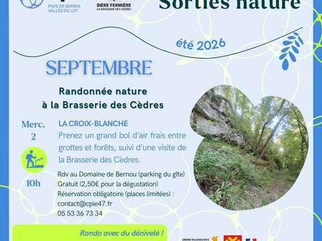 Randonnée nature à la Brasserie des Cèdres