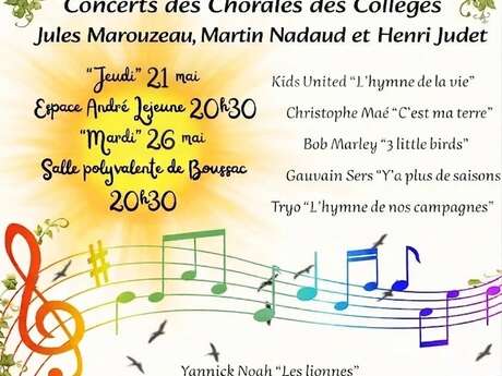 Concerts des chorales des collèges