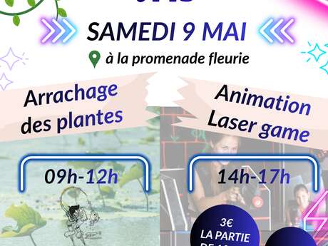 Mission cmj arrachage des plantes et animation laser game