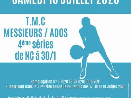 Tournoi de tennis messieurs/ados 4ème série