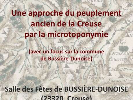Conférence "Une approche du peuplement ancien de la Creuse par la microtoponymie"