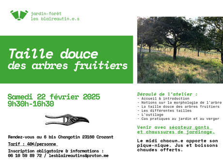 Atelier taille douce des arbres fruitiers