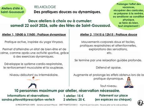 Atelier d'été : relaxologie