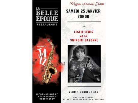 Soirée Jazz avec Leslie LEWIS et le SWINGIN' BAYONNE