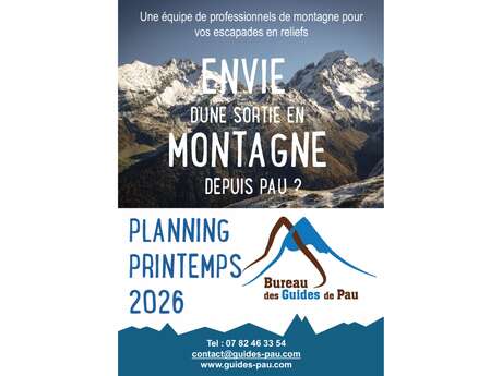 Bureau des guides de Pau: Programme printemps 2026