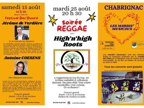 Les mardis de l'été à Chabrignac : chansons d'ici et d'ailleurs