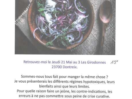 Conférence : Quoi manger pour se garder en santé