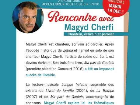L'invité du mois : Magyd Cherfi Chanteur, écrivain et parolier