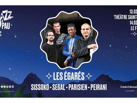 Concert "Jazz à Pau" : Les Egarés (Sissoko, Segal, Parisien, Peirani)