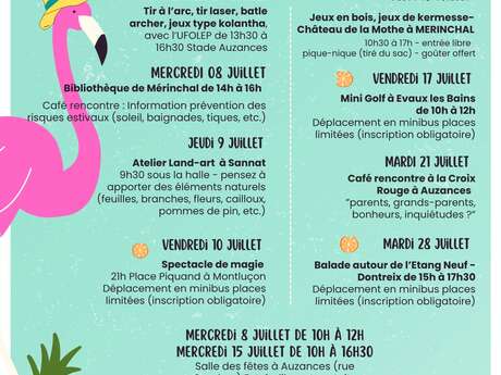 AGIR : Animation de l'été en famille JUILLET
