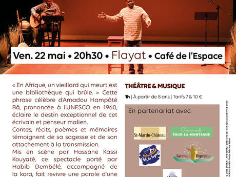 Spectacle Le fabuleux destin d'Amadou Hampâté Bâ