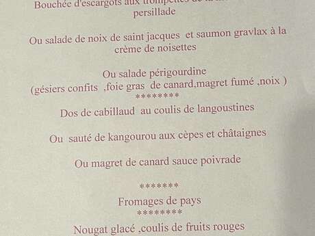 Menu de Noël