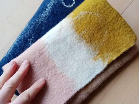 Atelier de laine feutrée : pochette