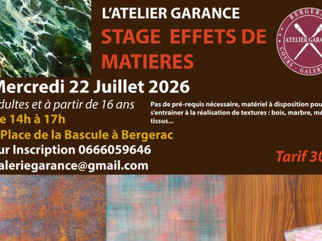 Stage effets de matières