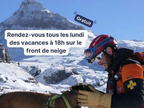 Démonstration de recherche avec un chien d’avalanche