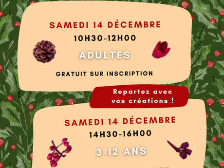 Ateliers décorations de noël en végétaux