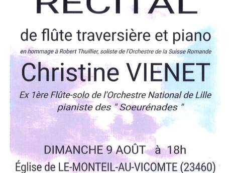 Récital flûte traversière et piano - Christine Vienet