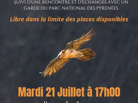 FILM VEILLEURS DE MONTAGNE SUIVI D'UNE CONFERENCE AVEC UN GARDE MONITEUR DU PARC NATIONAL