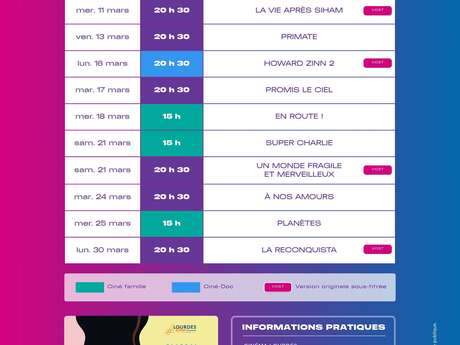 Programme Cinéma le Palais