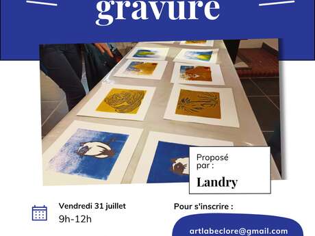 Atelier gravure- Association ArtLab Eclore