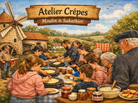 Atelier crêpes au Moulin de Sabathier