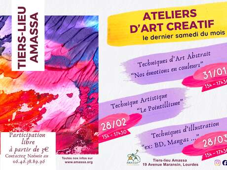 Atelier d'art créatif au tier-lieu Amassa