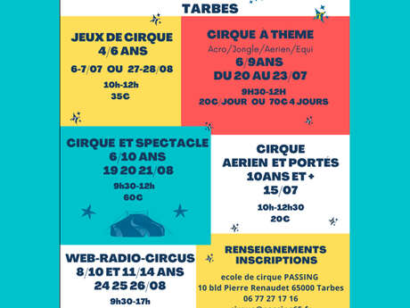 Stage Cirque et Spectacle pour les 6/10 ans