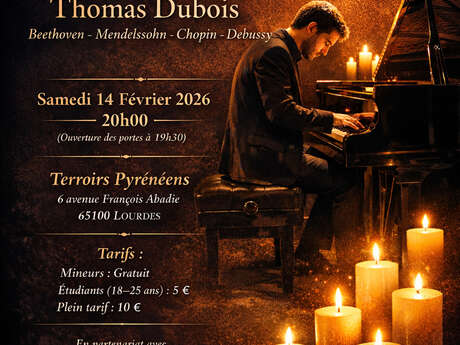 Symphonies en Bigorre : « Le piano sous la bougie » récital de piano par Thomas Dubois