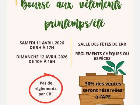 BOURSE AUX VÊTEMENTS - ERR