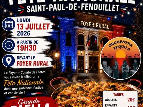 PAELLA SUIVI DU BAL DE LE FÊTE NATIONAL - SAINT PAUL DE FENOUILLET