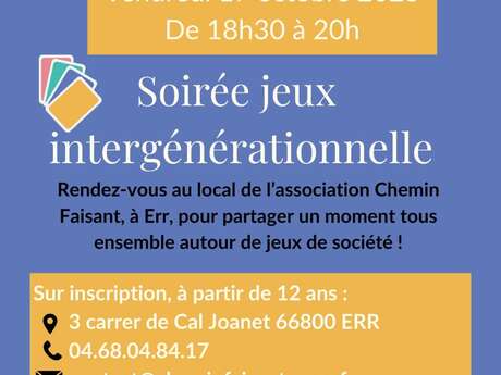 SOIRÉE JEUX INTERGÉNÉRATIONNELLE
