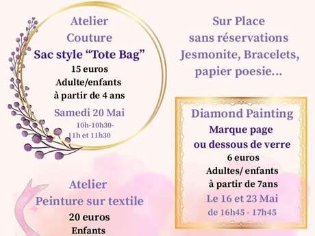 ATELIERS CRÉATIFS FÊTES DES MAMANS - COUTURE SAC STYLE "TOTE BAG" - EGAT