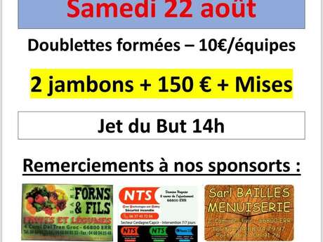 CONCOURS DE PÉTANQUE EN DOUBLETTE