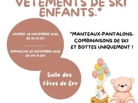 BOURSE AUX JOUETS ET VÊTEMENTS DE SKI