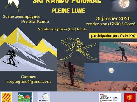 SKI RANDO PUIGMAL PLEINE LUNE