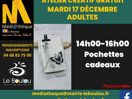 ATELIER CRÉATIF ADULTES  « POCHETTES CADEAUX »