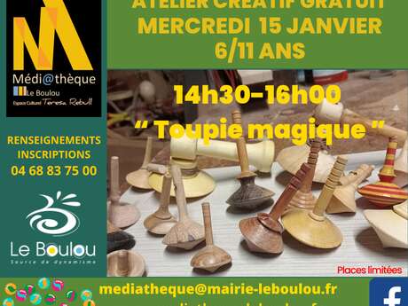 ATELIER CRÉATIF 6/11 ANS « TOUPIE MAGIQUE EN BOIS »