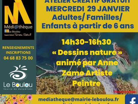 ATELIER CRÉATIF 2 TEMPS « DESSINS NATURE »