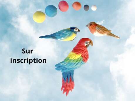 ATELIER CRÉATIF MAGNET OISEAU EN PÂTE À SEL PAR MONIQUE FRADIER
